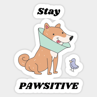 Dog Lover Stay Pawsitive Sticker